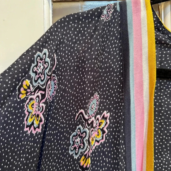 Ann Taylor LOFT Navy Polka Dot Floral Cover Up Kimono One Size OS Fits XS-Large - Picture 3 of 8